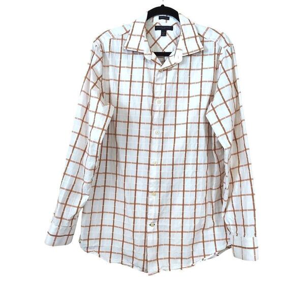 Banana Republic Men's Fitted Multicolor Windowpane Plaid L/S Button Front Shirt - Picture 2 of 7